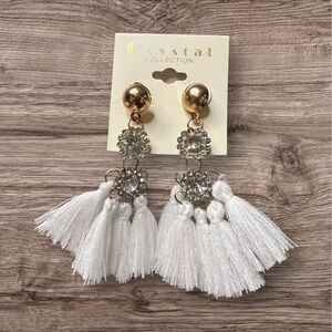 Crystal Collection Dangle Earrings Rhinestone Tassel Statement Earrings‎